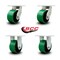 Service Caster 6'' Heavy Duty Green Poly on Cast Iron Wheel Caster Set 2 Swivel 2 Rigid, 4PK CRAN-SCC-KP92S630-PUR-GB-2-R-2 - alternate 5